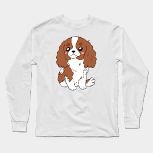 Cute cartoon Cavalier King Charles Spaniel Dog Long Sleeve T-Shirt